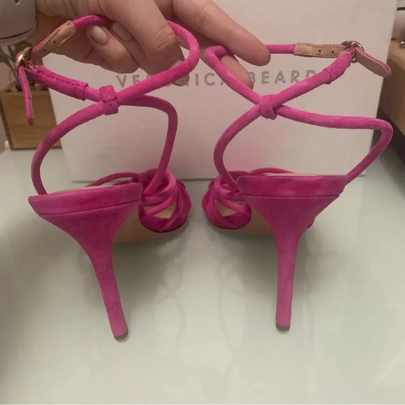 Veronica Beard Aneesha Suede Strappy Sandal in Pink Size 10 NEW - Picture 11 of 13